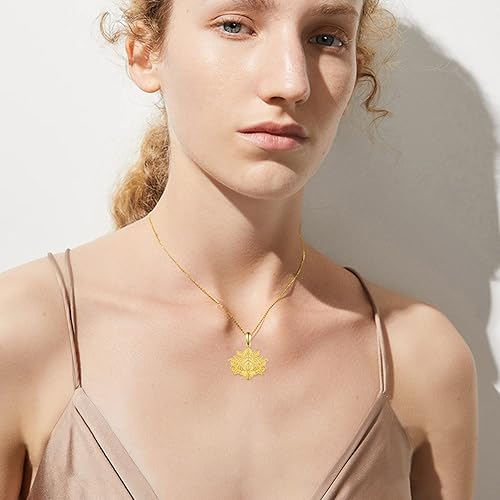 Miniatura 6 de Feijiesi Collar de Cuerno ItalianoEspadaLotoMontañaLibroLlave para Mujer, Collar de Plata de Ley con Corona Dorada, Joyería de Oro para Mujer