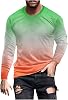 Long Sleeve Shirts for Men Striped Graphic Big and Tall Shirts for Men Slim Fit Muscle Classic T Shirt