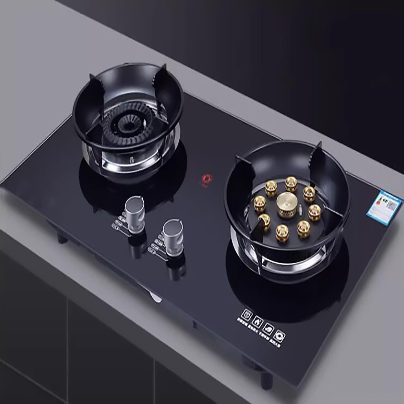 Amazon.co.jp: 強化ガラスガスコンロ - 5.2KW ガスコンロ、卓上および 