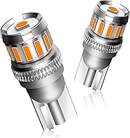 AUTOONE 194 Amber Yellow LED Bulbs 300% Brighter T10 168 2825 W5W for License Plate Dome Map Side Marker Interior Lights - Pack of 2