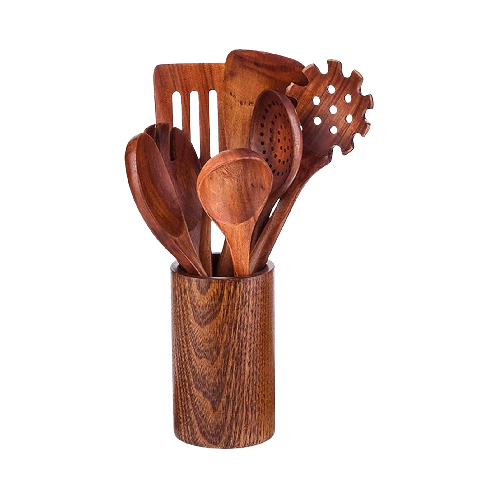 Ensemble d Ustensiles de Cuisine 8 Pieces De Spatules Et Louche Anti | Ensemble D'Ustensiles De Cuisine En Bois Pour la Maison Barbecue Fetes Preparation des Aliments