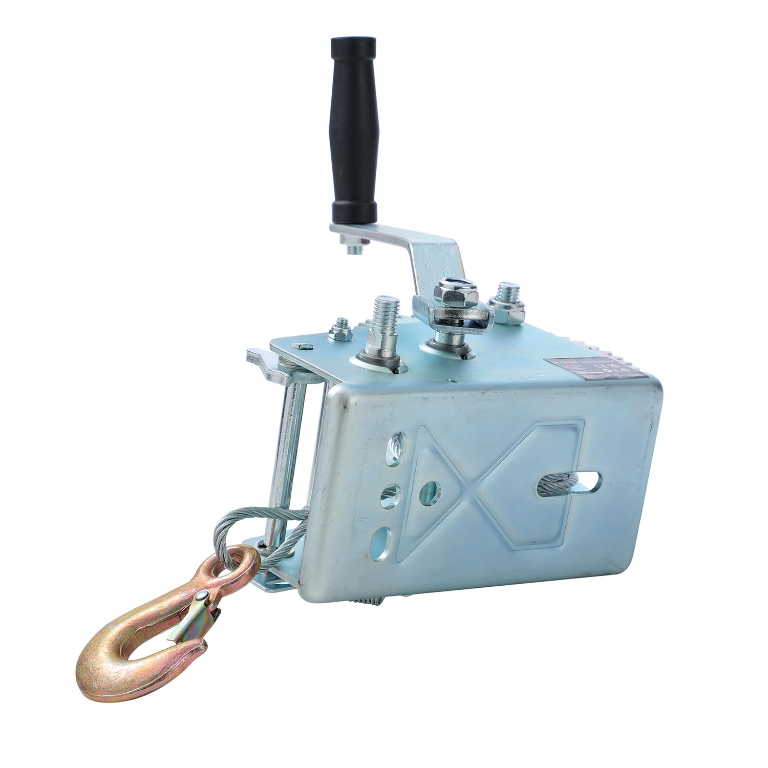 KATSU Tools Cabrestante Manual Pesado 3500lbs 1587kg con Cable de Acero de 10m, Sistema de Engranaje de 2 Velocidades, para Remolques de Coche, Caravana, Barco, Camión y Recuperación 325934
