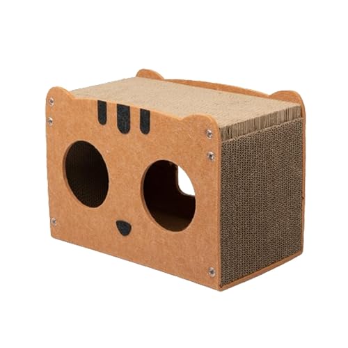 Casa de cartón para gatos, casitas para gatos de interior, rascador de cartón corrugado