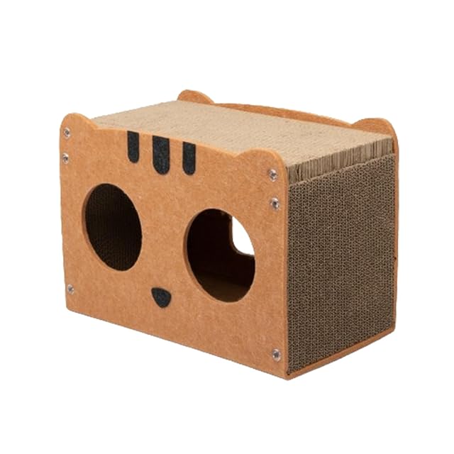 Casa de cartón para gatos, casitas para gatos de interior, rascador de cartón corrugado