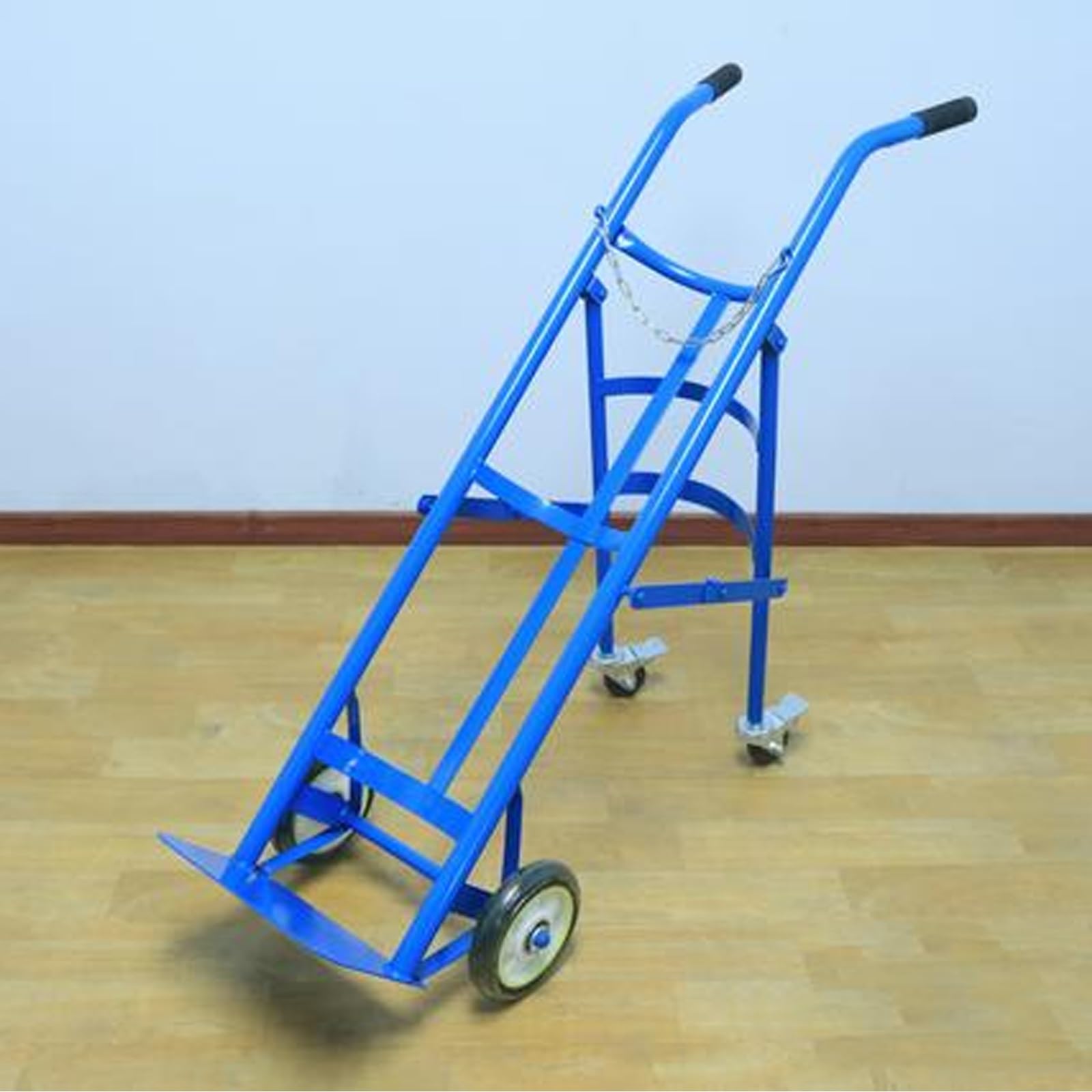 Carrello cilindrico per reparti, cliniche, case di cura, carrello pieghevole con ruote e catena protettiva per un facile trasporto del cilindro