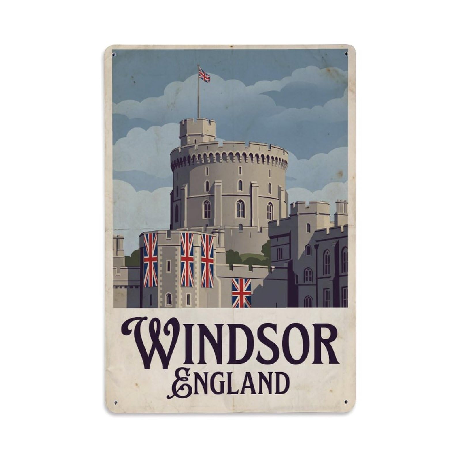 England Windsor Travel Metal Tin Sign