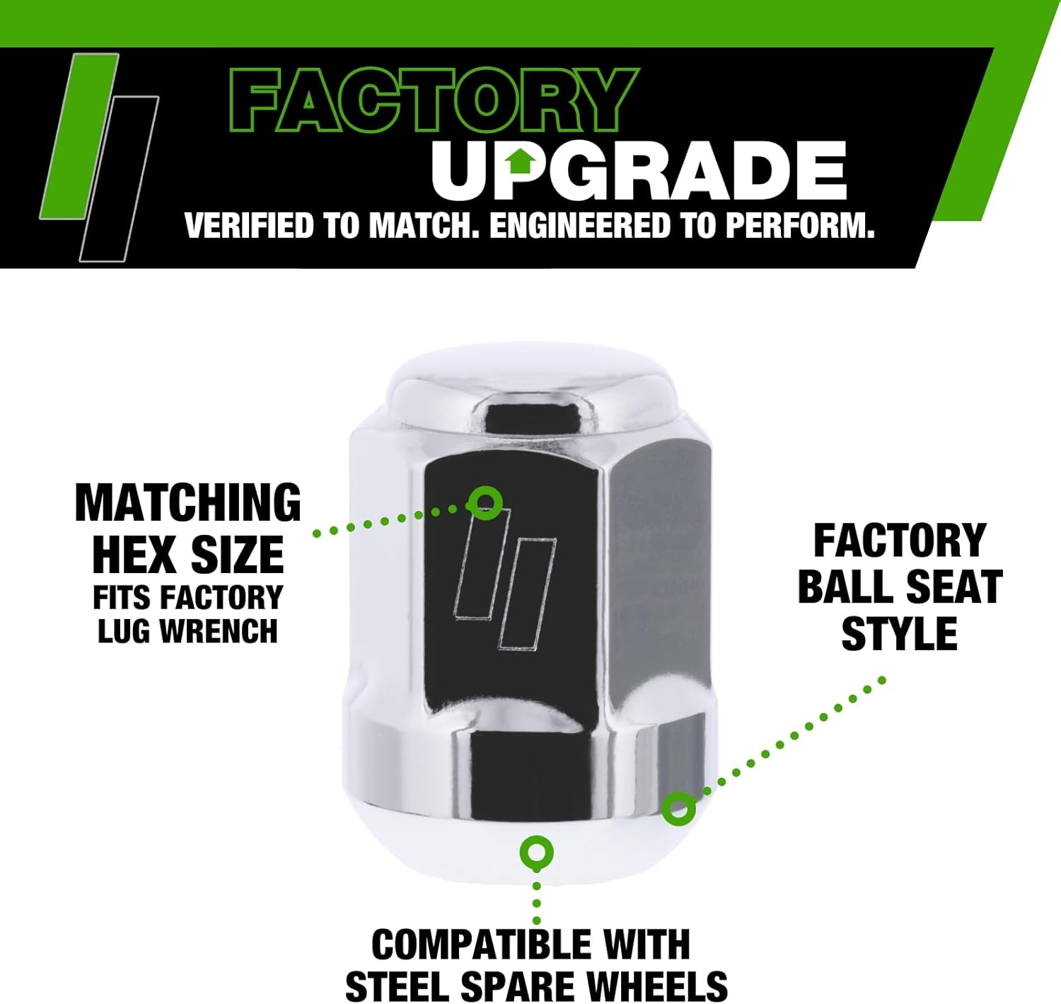 DPAccessories Lug Nuts Compatible with 2019-2025 Acura RDX | Chrome OEM Style | Factory Aluminum Wheels Only | Set of 20 Wheel Nuts | DACRDX03F-CH/1