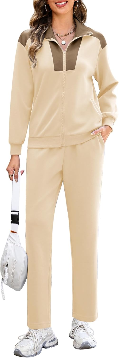 Totatuit Sweatsuits for Women 2 Piece Lounge Outfits Sweatshirt Wide Leg Sweatpant Tracksuit Matching Set - Image 2