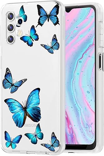 Funda para Galaxy A32 5G, Samsung A32 5G para niñas y mujeres, delgada, a prueba de golpes, patrón transparente, suave, flexible, TPU trasero, funda