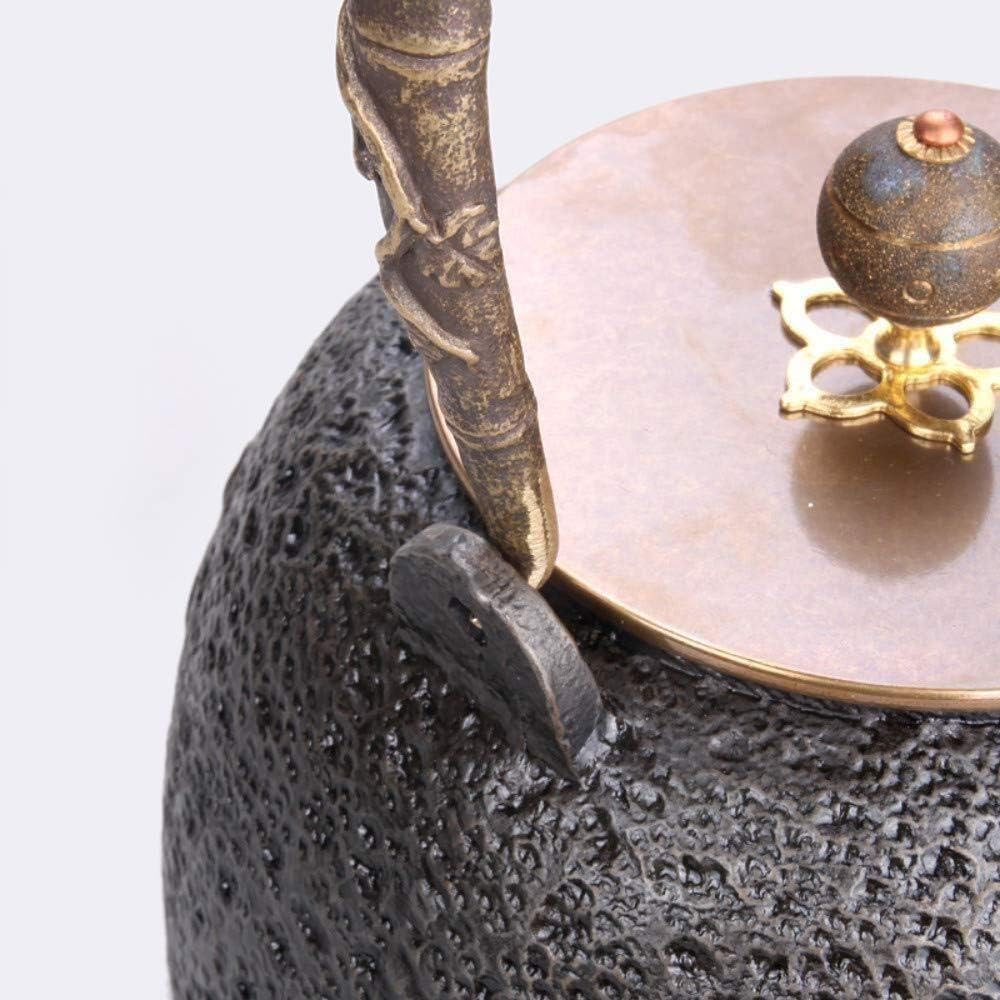 Theiere en Fonte Théière en Fonte 1.2L/1200MlL Théière En Fonte Théières Théière En Fer Théière En Fer Non Revêtu Couvercle En Cuivre Artisanat Pot En Fer Ornements Japonaise Théière Théière Fonte