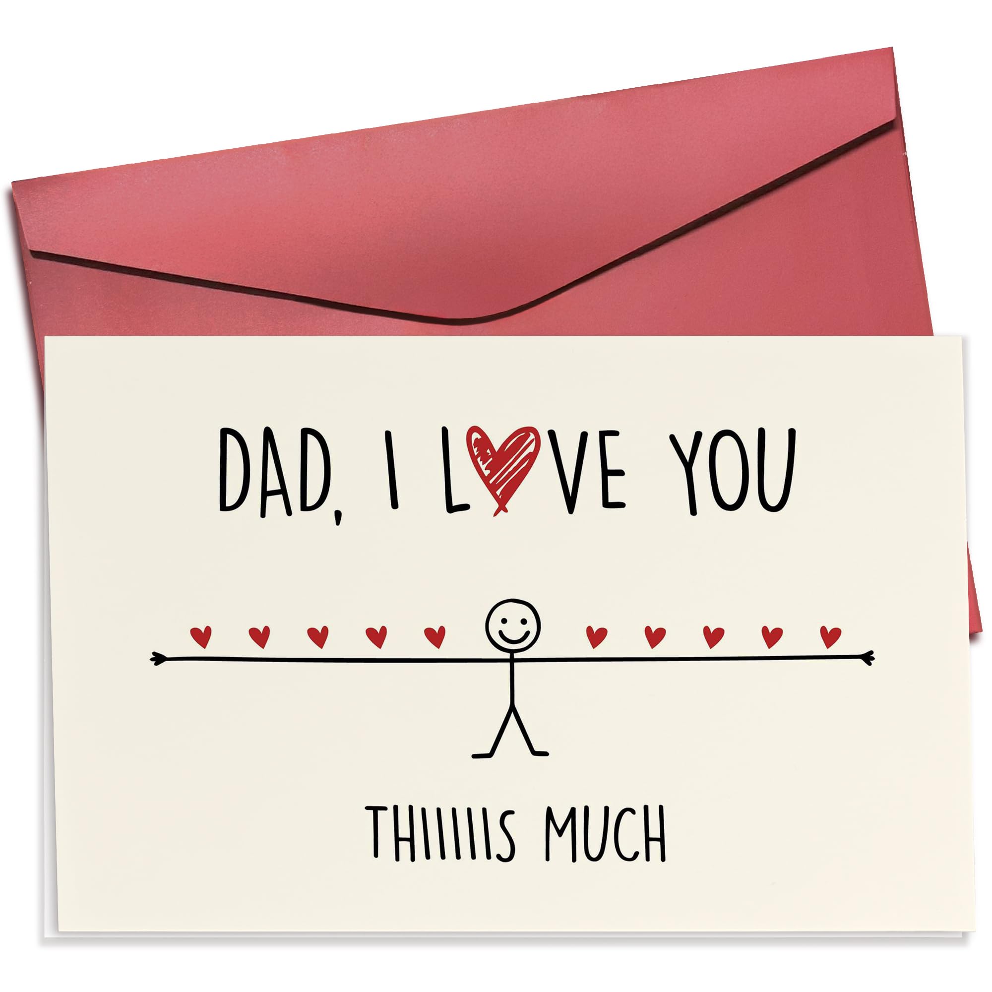 Pawzity Fathers Day Card for Dad - Happy Fathers Day Cards from Daughter, Son, Kids - Funny Cards for Bonus Step Dad, Father In Law - Single 5.3''x 8'