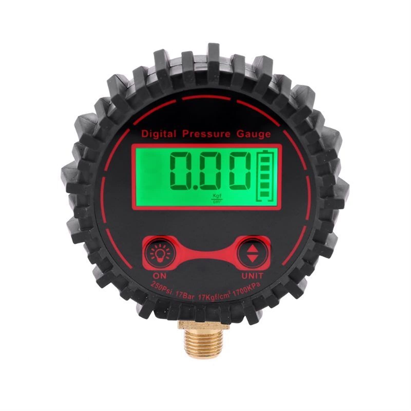 Manometro Digitale per Pneumatici 250PSI M11 * 1 Tester di Pressione per Auto con Luce (Colore : Nero) (Nero)