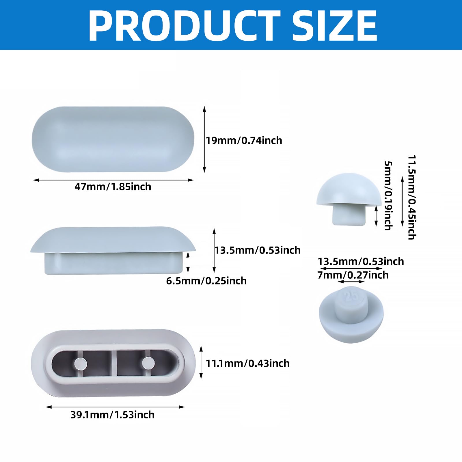 NIYATA Toilet Seat Buffer Set 10pcs, White WC Seat Buffers Replacement Pads - Image 2