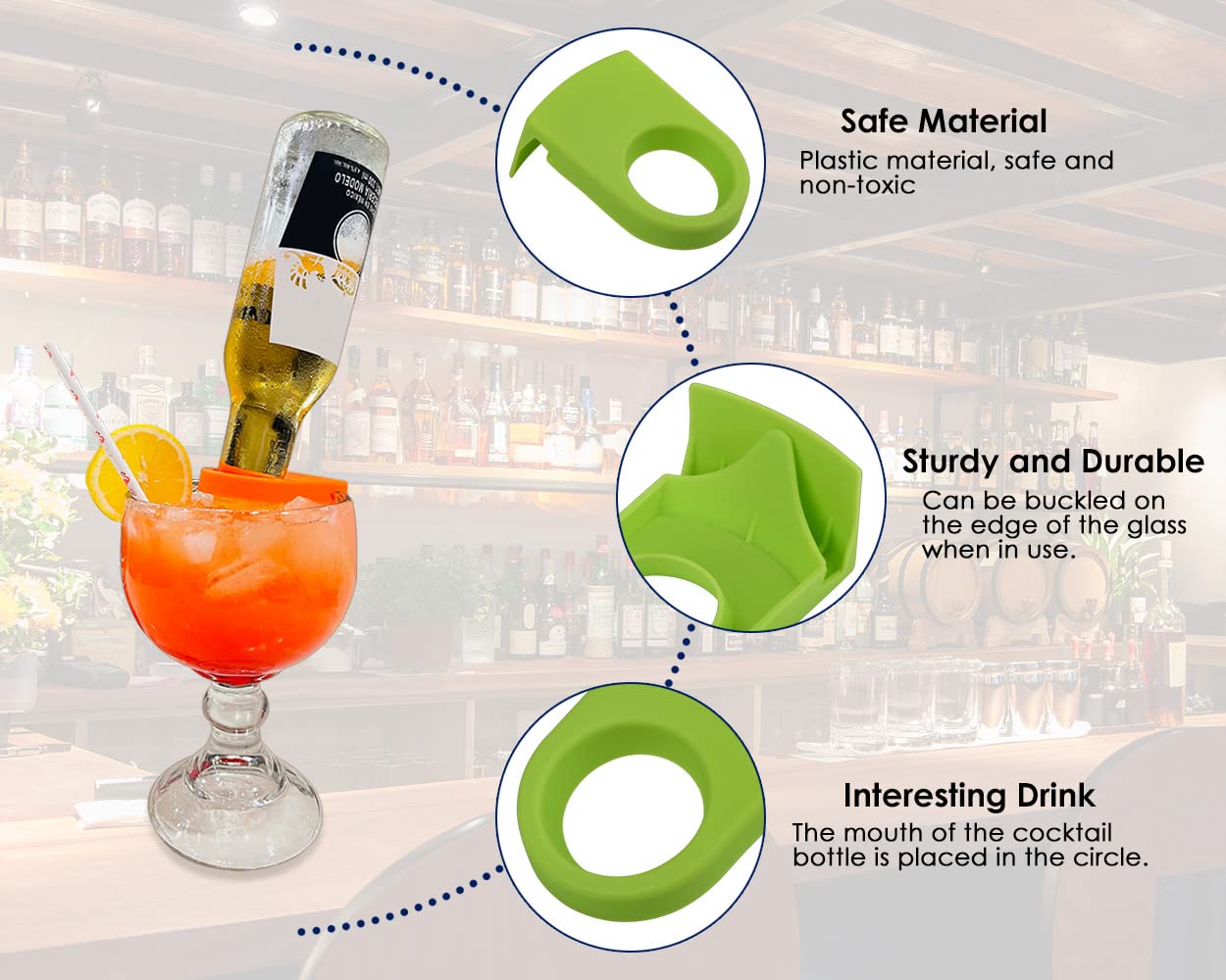 Fermagli per bevande, 10 pezzi, per bottiglie di birra, per cocktail