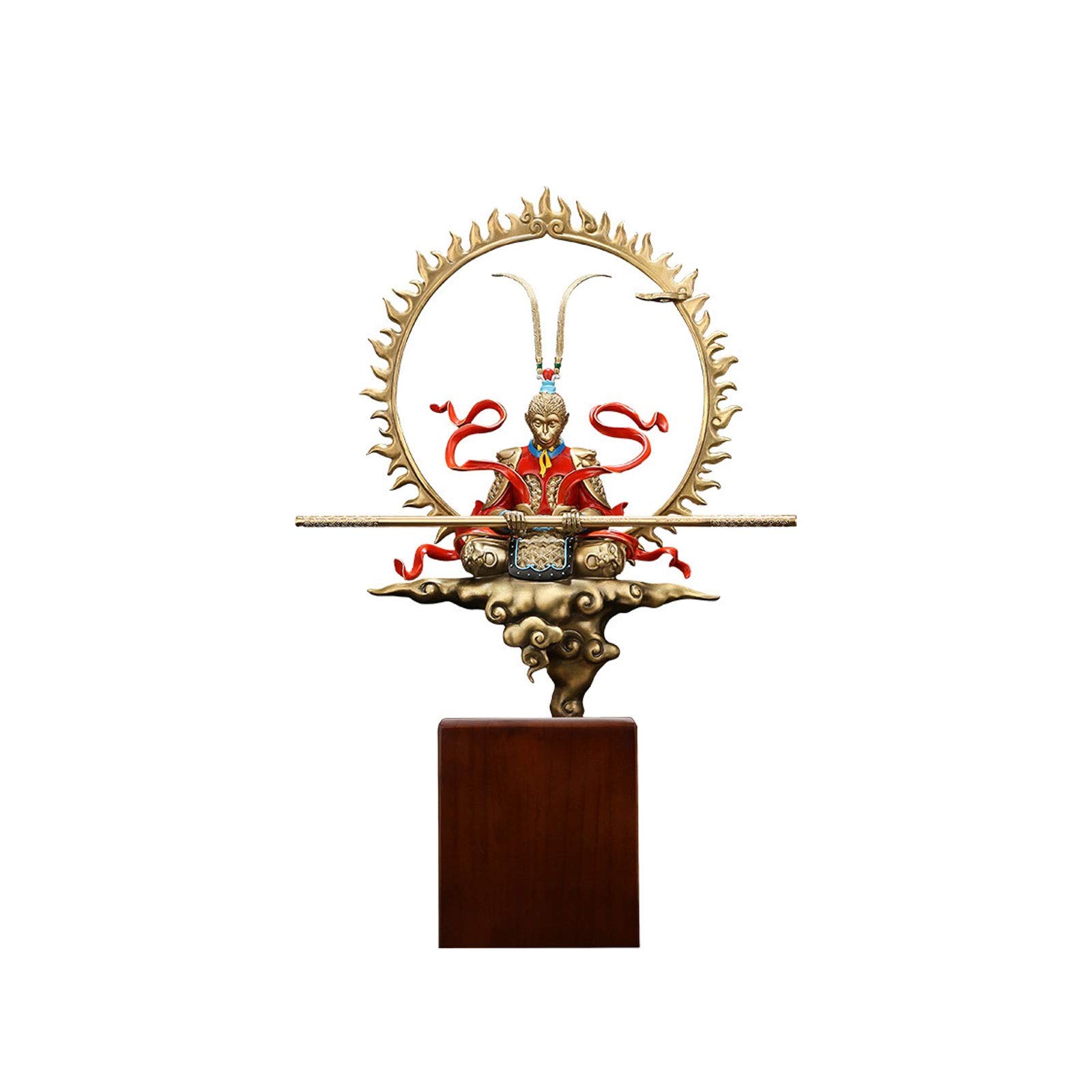 Sun Wukong Statue Decoration Miedź Walka Buddha Kreatywny Dekoracji Salon Pulpit Crafts Monkey King Rzeźba Materiał Office Dekoracje Urodzinowe Prezent Figurka Monkey King.