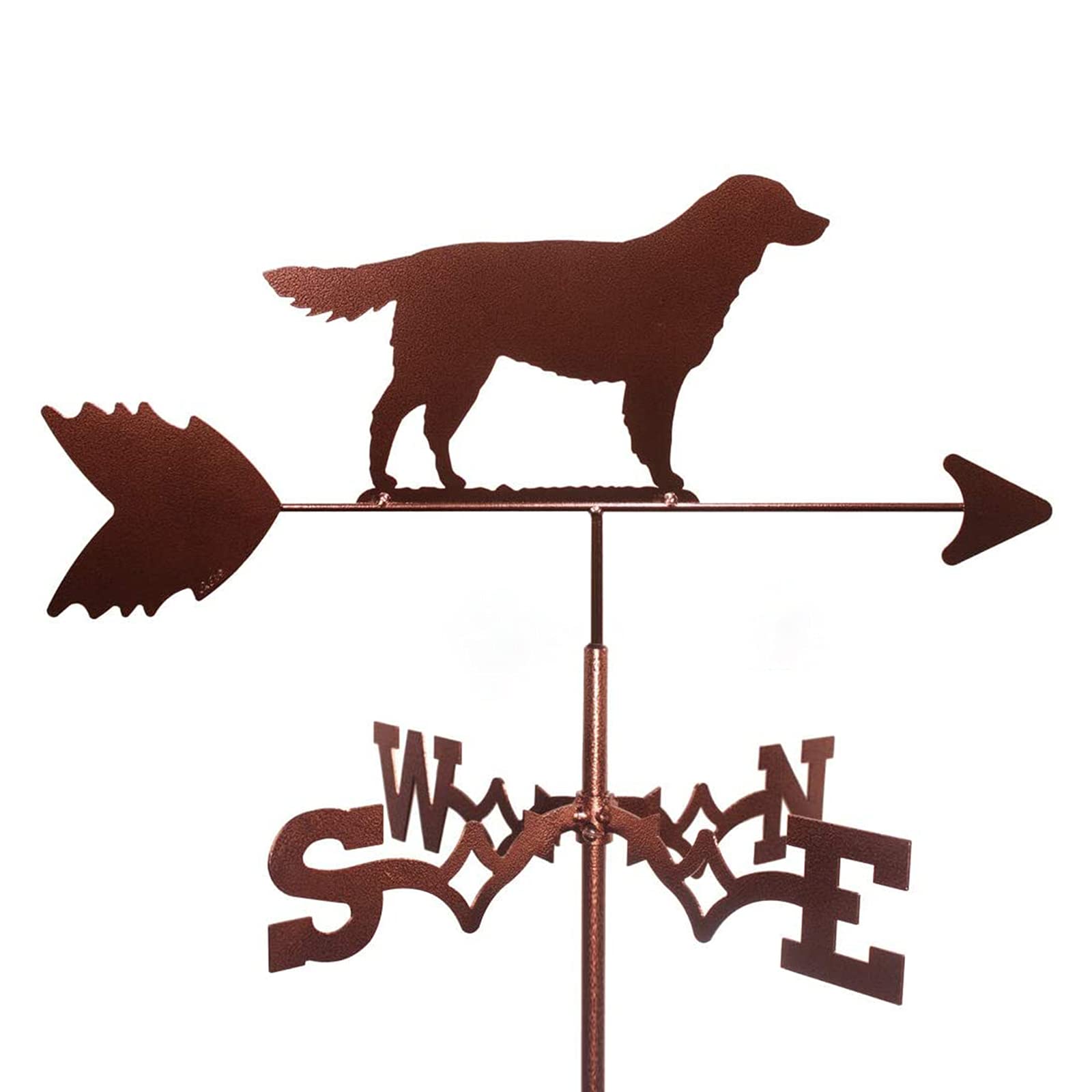 Weather Vane Metal Weathervane Garden Stake, Retro Farm Scene Decorative Wind Direction Indicator for House, Garage, Cupola, Barn(Golden Retriever)