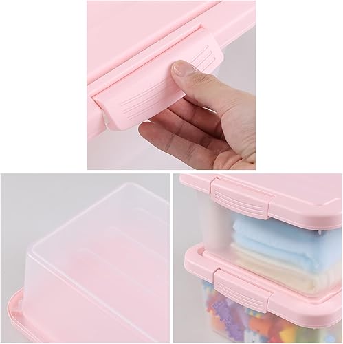 Miniatura 3 de Rosebloom - Caja de almacenamiento de plástico de 14 cuartos de galón, contenedor de almacenamiento con tapa rosa, 2 paquetes