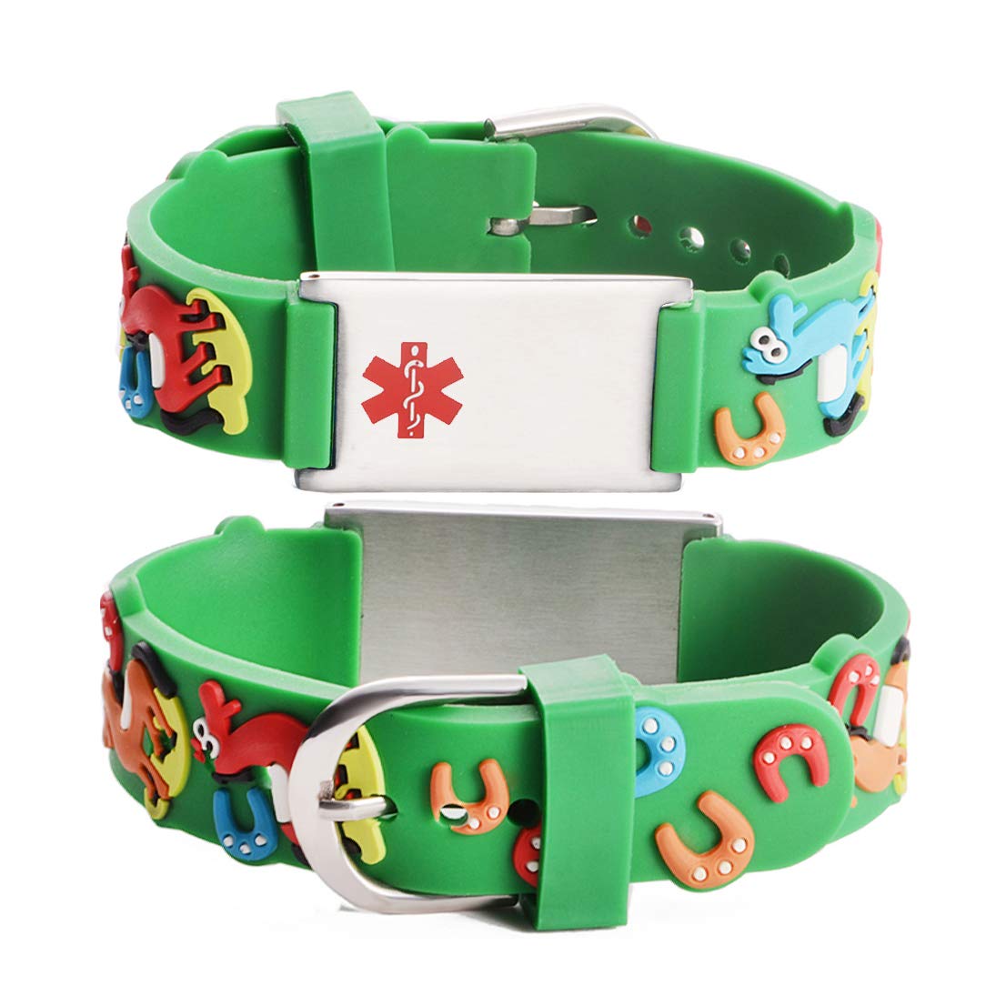 LinnaLove cartoon medical alert id bracelets Parents gift to Son, daughter, brother, sister