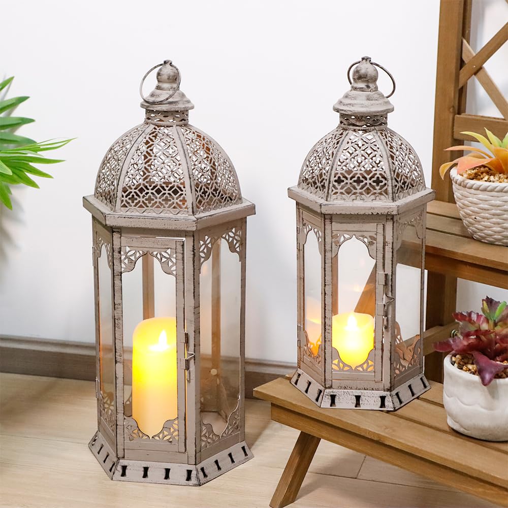 Amazon.com: JHY DESIGN Set of 2 Decorative Candle Lanterns 22