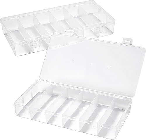 Paquete de 2 recipientes de almacenamiento de plástico transparente Caja de almacenamiento de herramientas cosméticas visibles Herramientas de