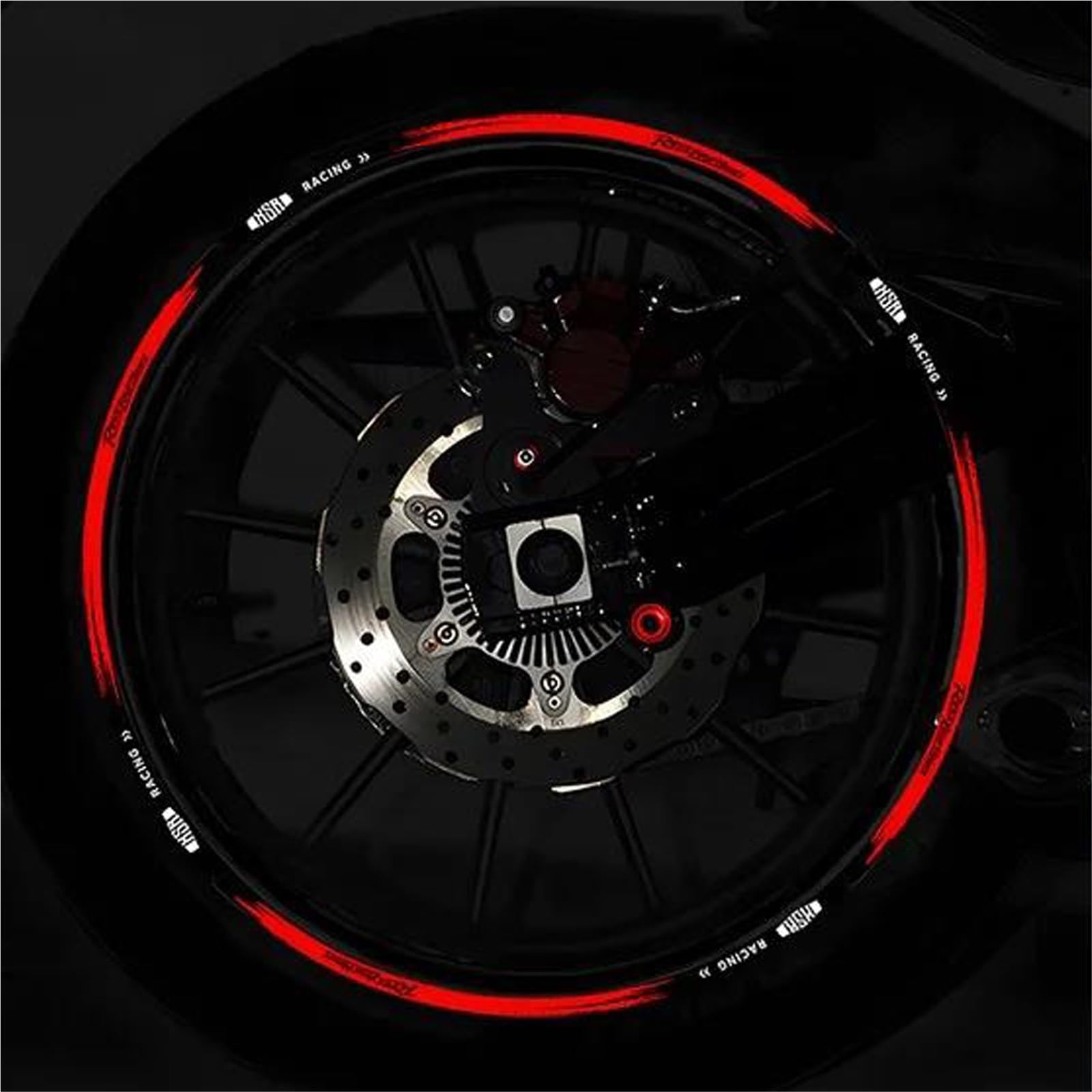 Sticker Part Motorcycle Reflective Wheel Hub Stickers Accessories Decals for Y-AMAHA XSR 125 155 700 900 Tyre Rim Stripe Tape(Black- Silver)