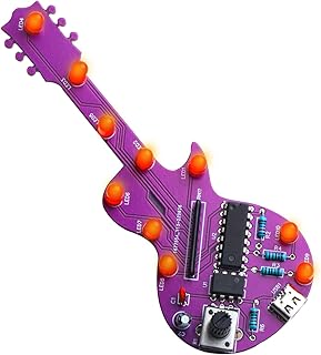 Beginner Learn to Solder Fun Kit :Guitar Shaped LED Flashing Adjustable Speed Soldering Kits DIY Electronics Projects