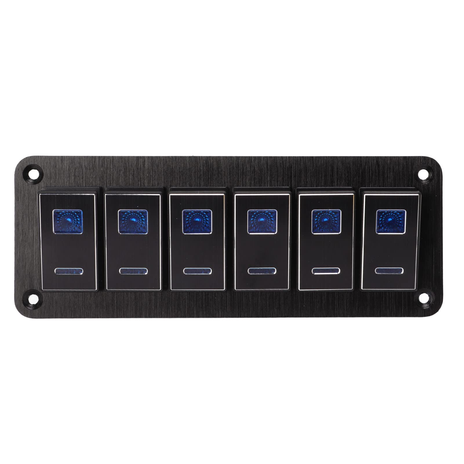 6 Gang Rocker Switch Panel Waterproof Portable Blue Backlit Design for