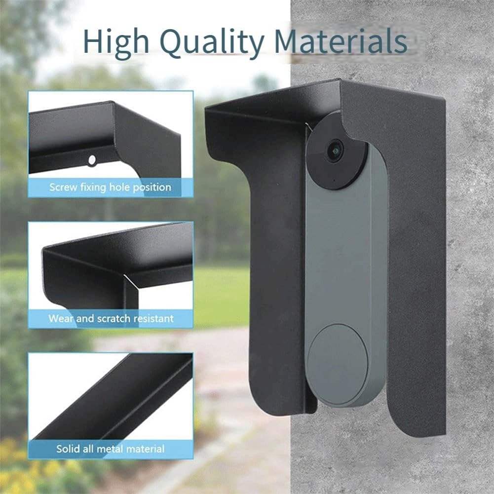 Housse de protection anti-pluie en métal anti-reflet imperméable pour la plupart des sonnettes vidéo