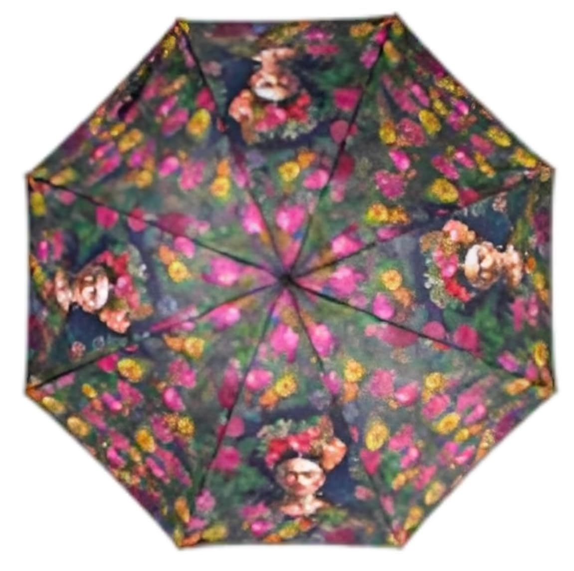 Miro Travel Wear Parasol Frida dla kobiet Kolor, sztuka i styl w deszczu! Długi parasol wiatroszczelny | Motyle kwiatowe | Oryginalny prezent