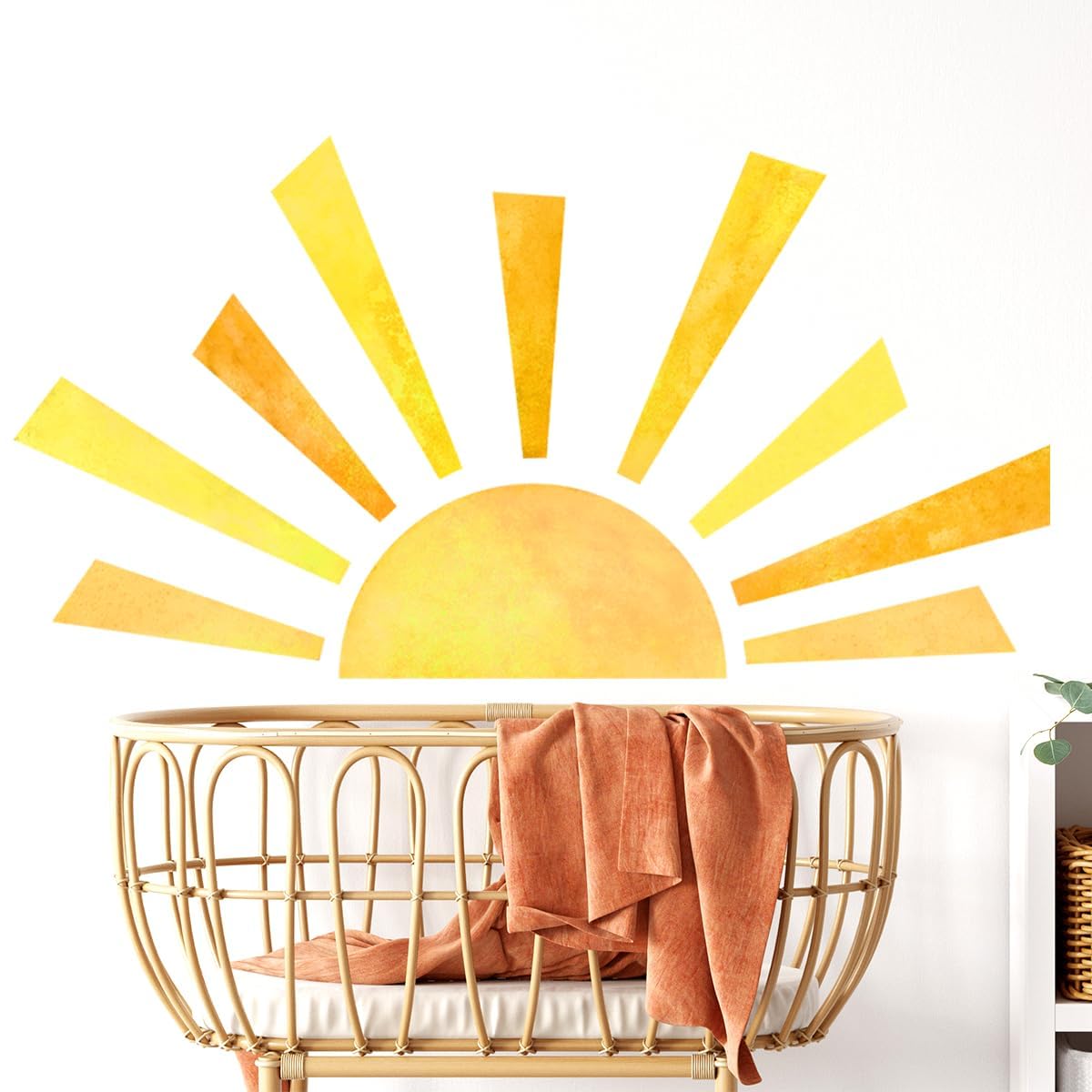 QANYUE Peel And Stick Boho Sun Wall Decals – Removable PVC Sunrise Stickers, Kids Room, Nursery, Playroom Decor - View #5