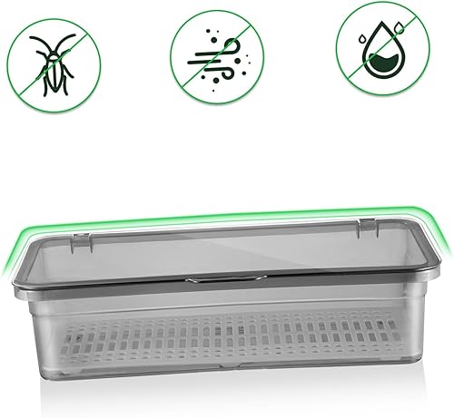 Miniatura 8 de Cabilock Organizador de utensilios para encimera con tapa, bandeja de cubiertos para cajón, soporte para palillos, bandejas para cubiertos, bandejas