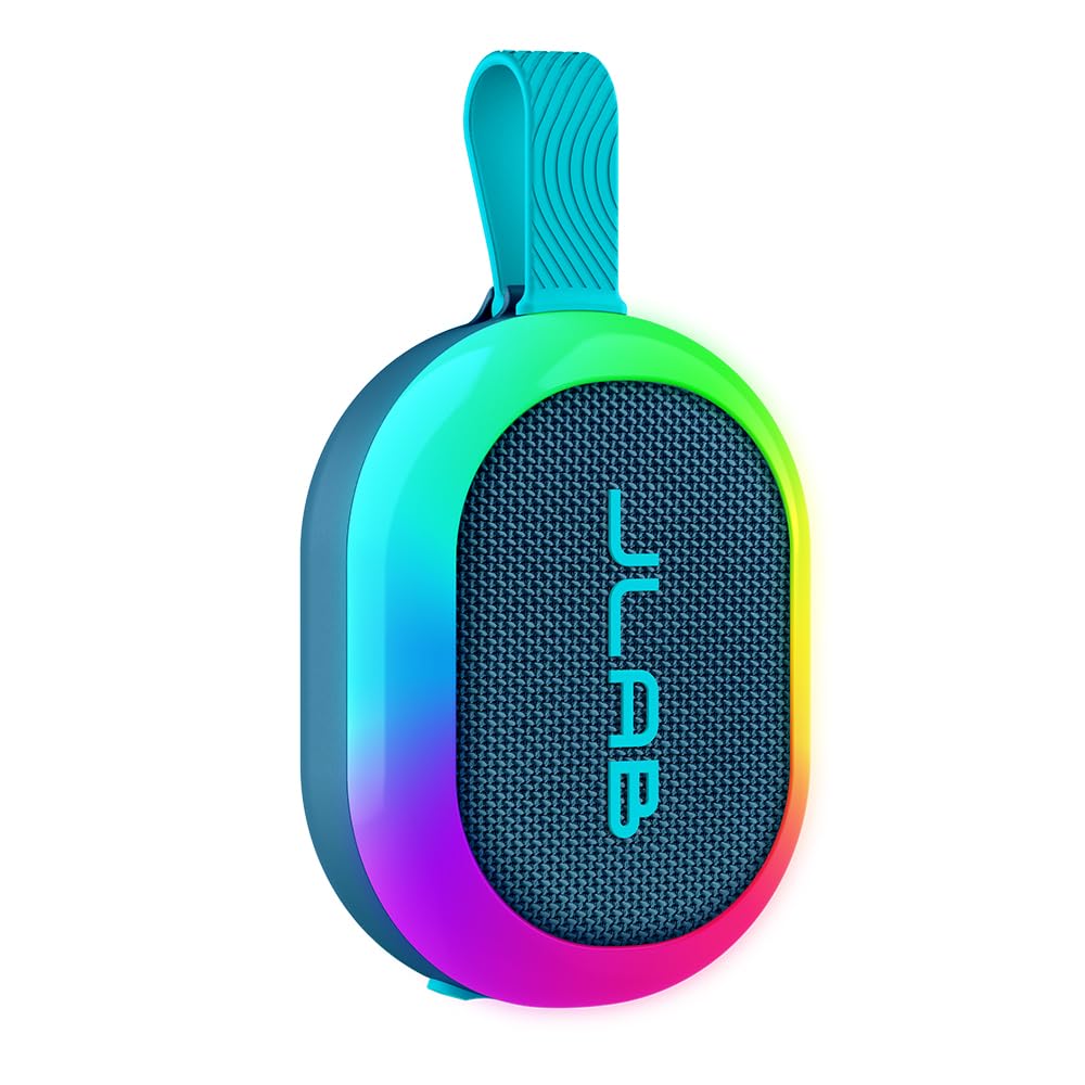 JLab, Pop Party, Portable Bluetooth Speaker, Waterproof, RGB LED Lighting, Navy Product Image 1