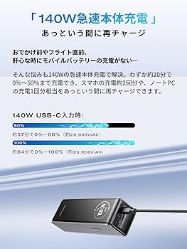 k2様用 EcoFlow RAPID モバイルバッテリー 25000mAh EcoFlow RAPID Power Bank (25,000mAh, 170W)