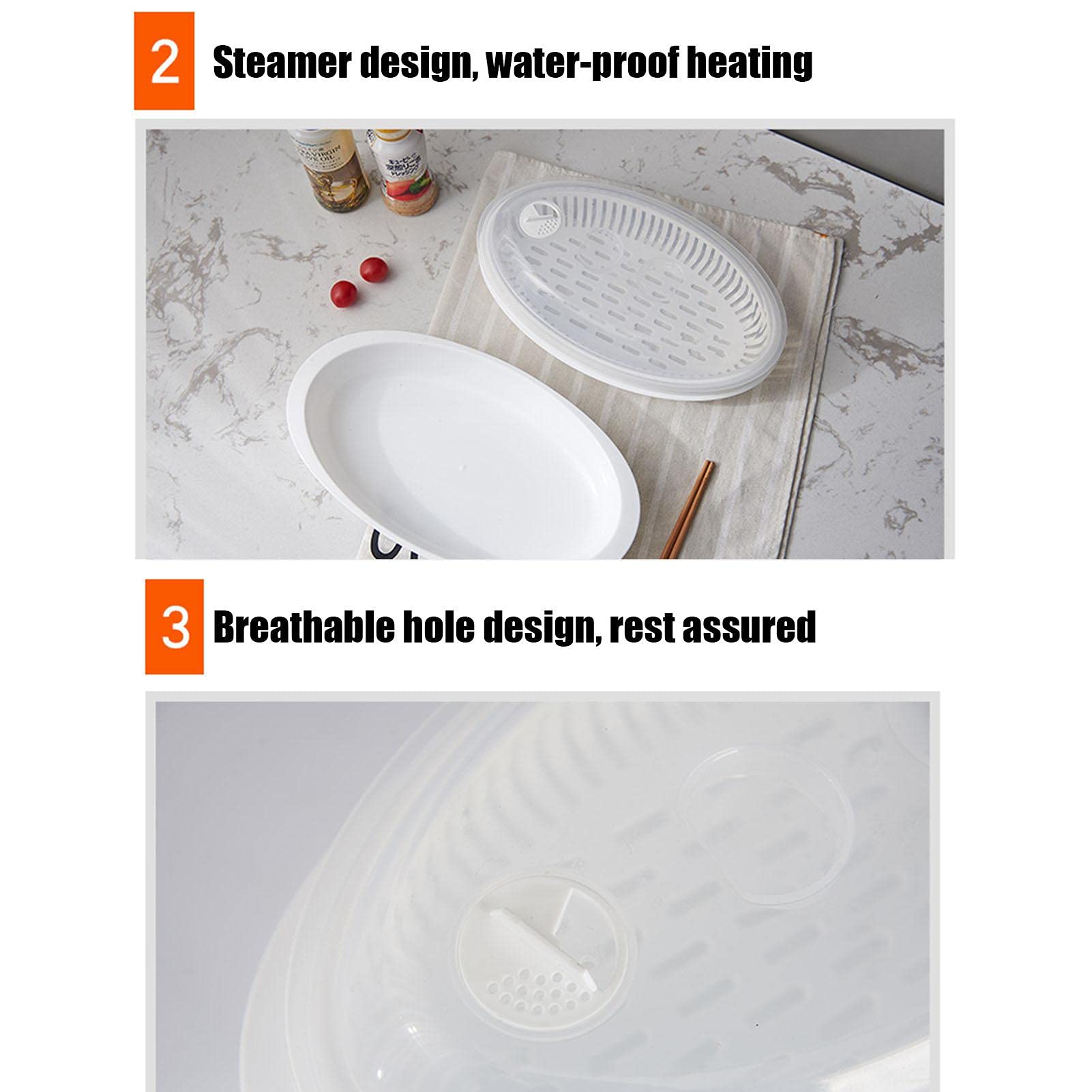 Magnetron Steamer - 20 cm stoombak met deksel | Voedsel-Stoom