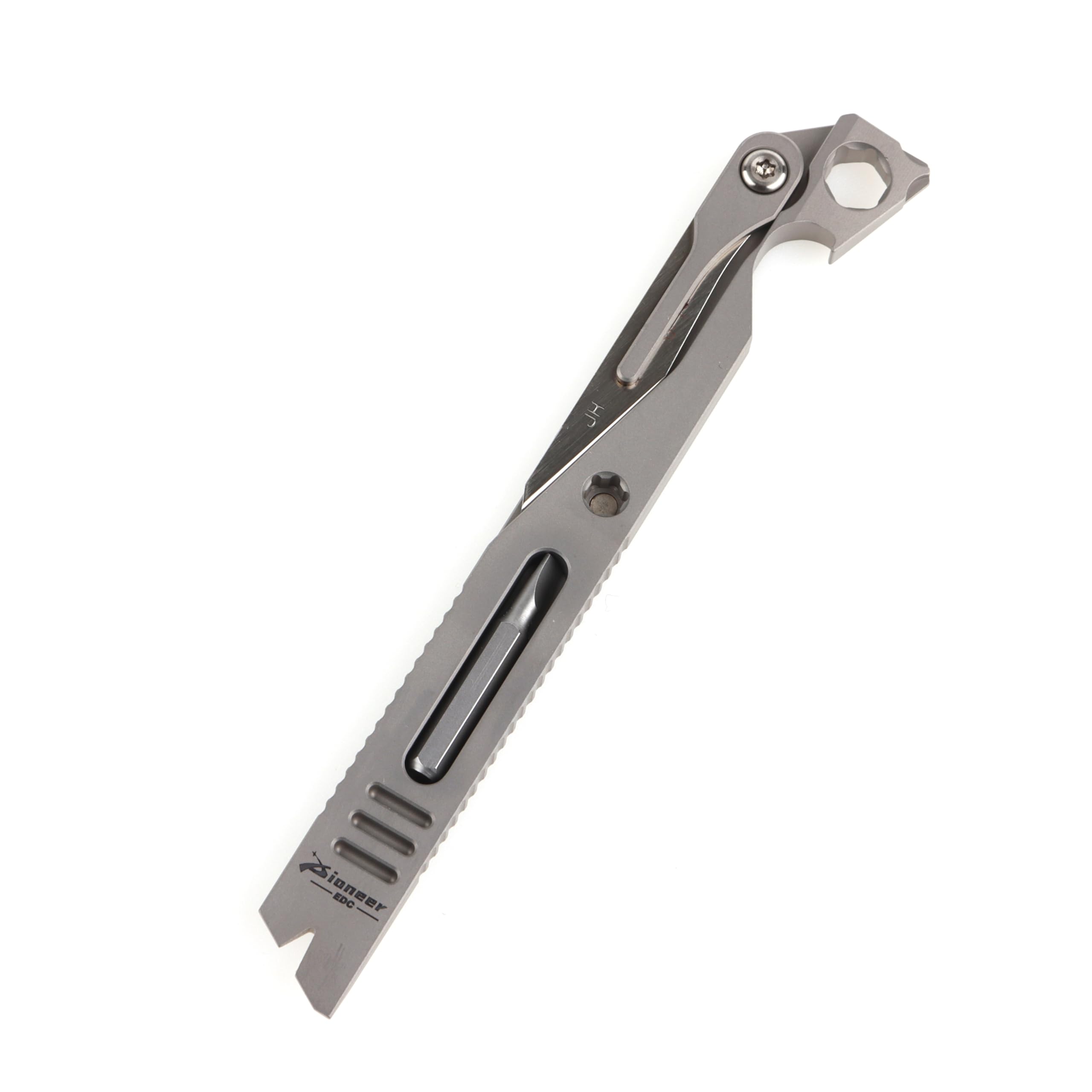 Hamans EDC Brecheisen Multi-Tool Aus Titan – 12 Cm, Mit Clip, Flaschenöffner, Sechskantschlüssel