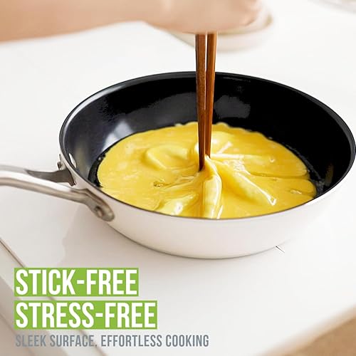 Miniatura 8 de TeChef Collection  Sartén antiadherente de cerámica, no tóxica, no tóxica, libre de PFAS, PFOA, PTFE, fabricada en Corea (sartén cuadrada)