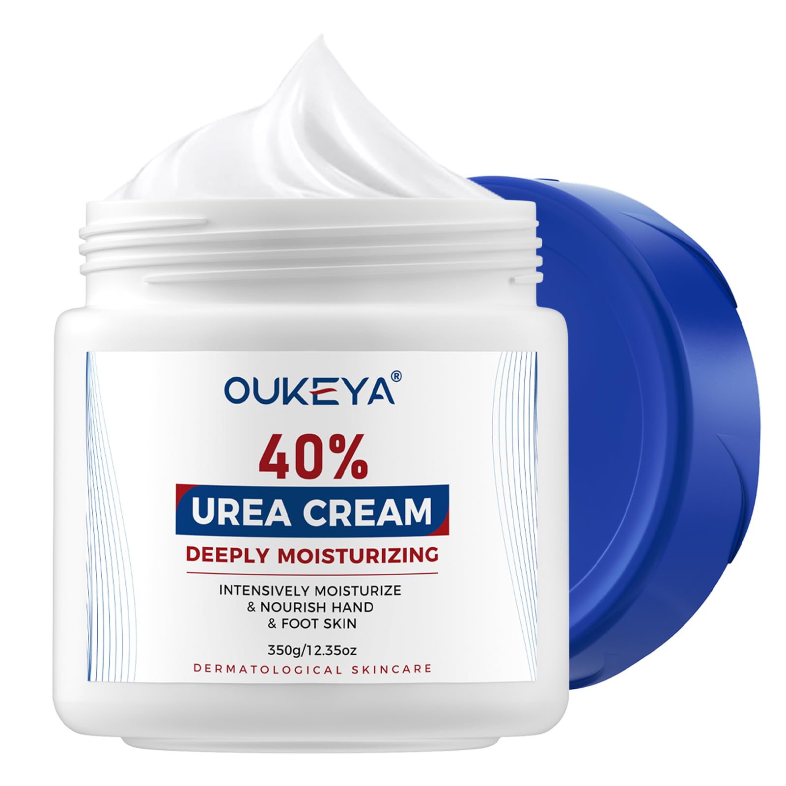 OUKEYAUrea Cream 40 Percent, Foot & Hand Cream for Dry Cracked Skin, Urea Lotion for Feet Maximum Strength 350g