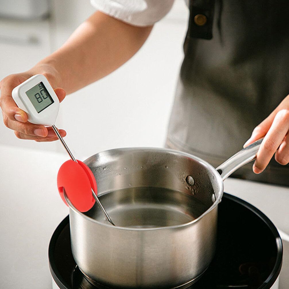 2pcs Thermometer Holder Thermometer Clamp Temp Probe Clip Temperature Probe Clamp Thermometer Clip Silicone Thermometer Clip on Pot Thermometer Pot Clip Thermometer Clip Holder
