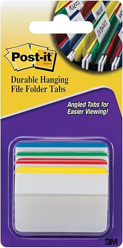 Post-It Pestañas de archivo duraderas de 2 "x 1.5" 24/Pkg-colores primarios surtidos