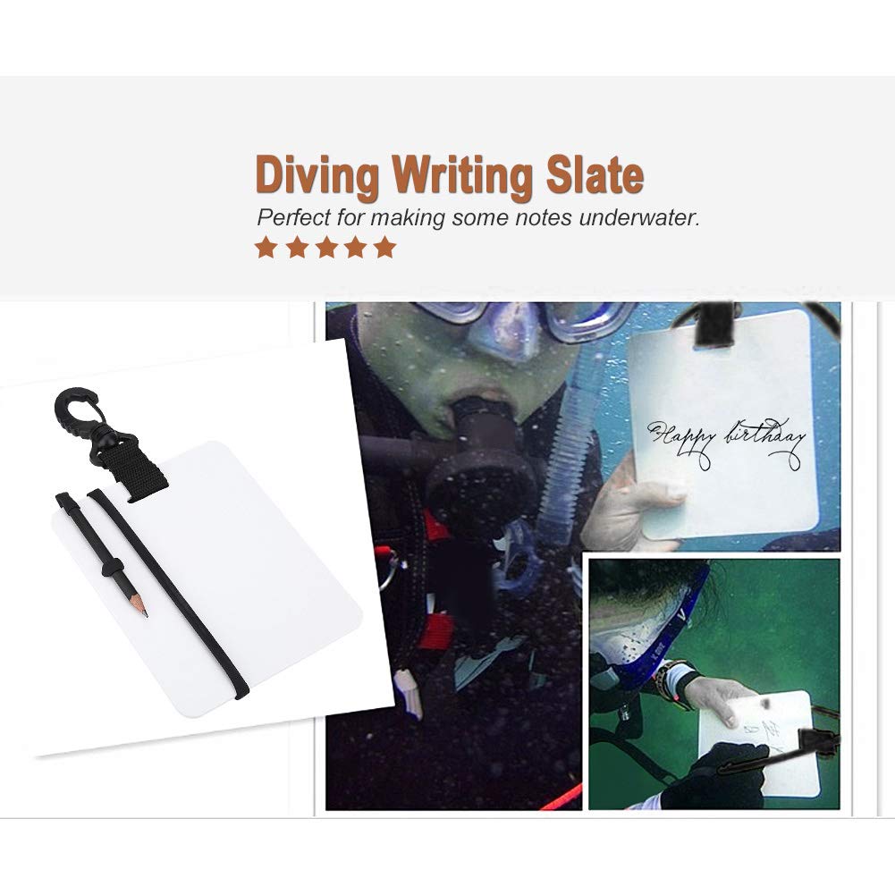 Tyenaza Underwater Writing Slate Board - Dive Journal with Swivel Clip and Graphite Pencil, Essential for Water Sports