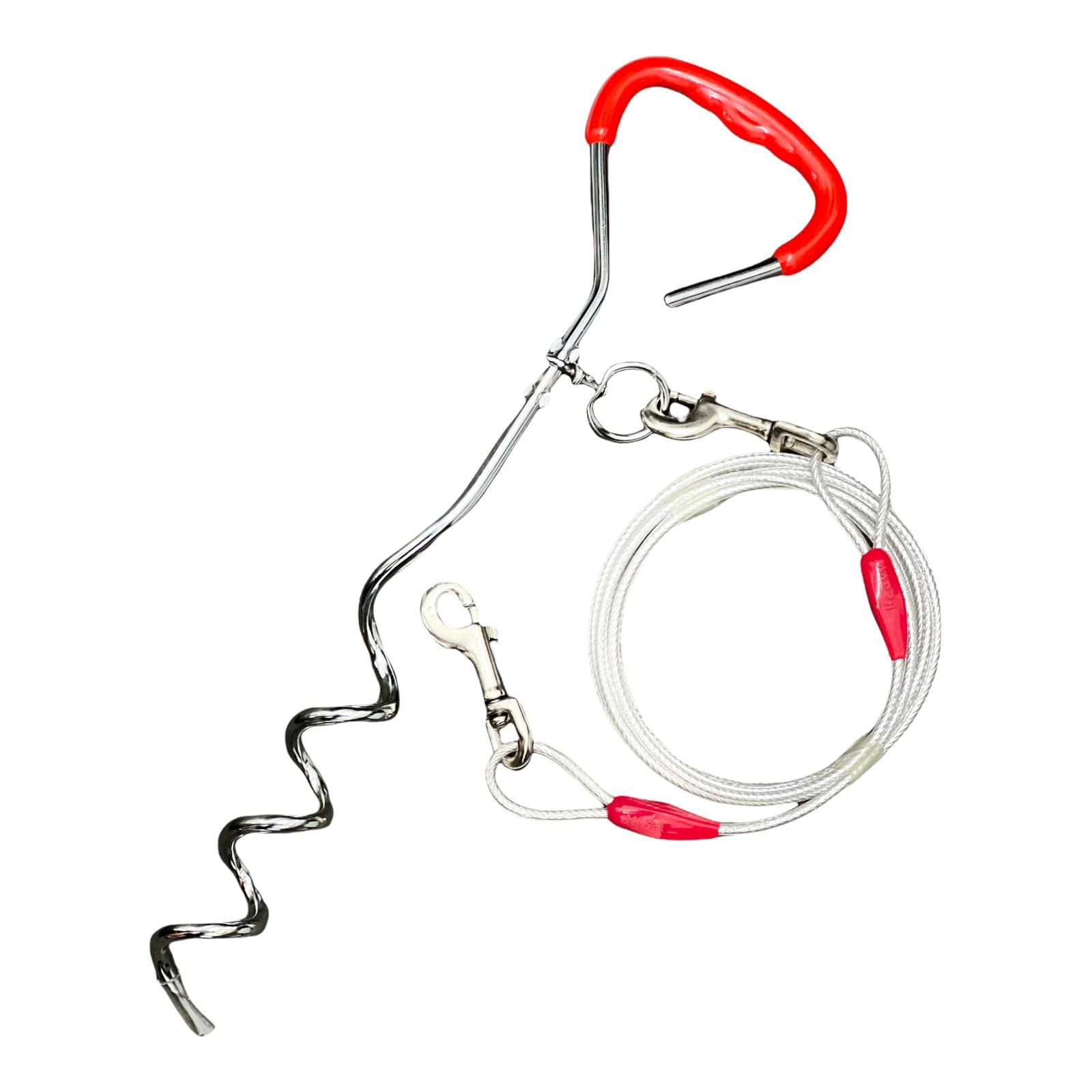 Cable de amarre para perros de acero, resistente, para camping, picnic, jardinería, color plateado, disponible en 10, 20, 30 pies