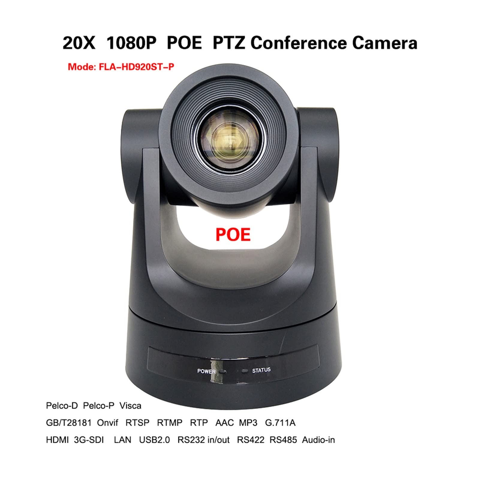 Webcam 2MP 1080P HDSDI SDI IP PoE 20x HD Cámara de medios de transmisión en vivo for sistema de videoconferencia.