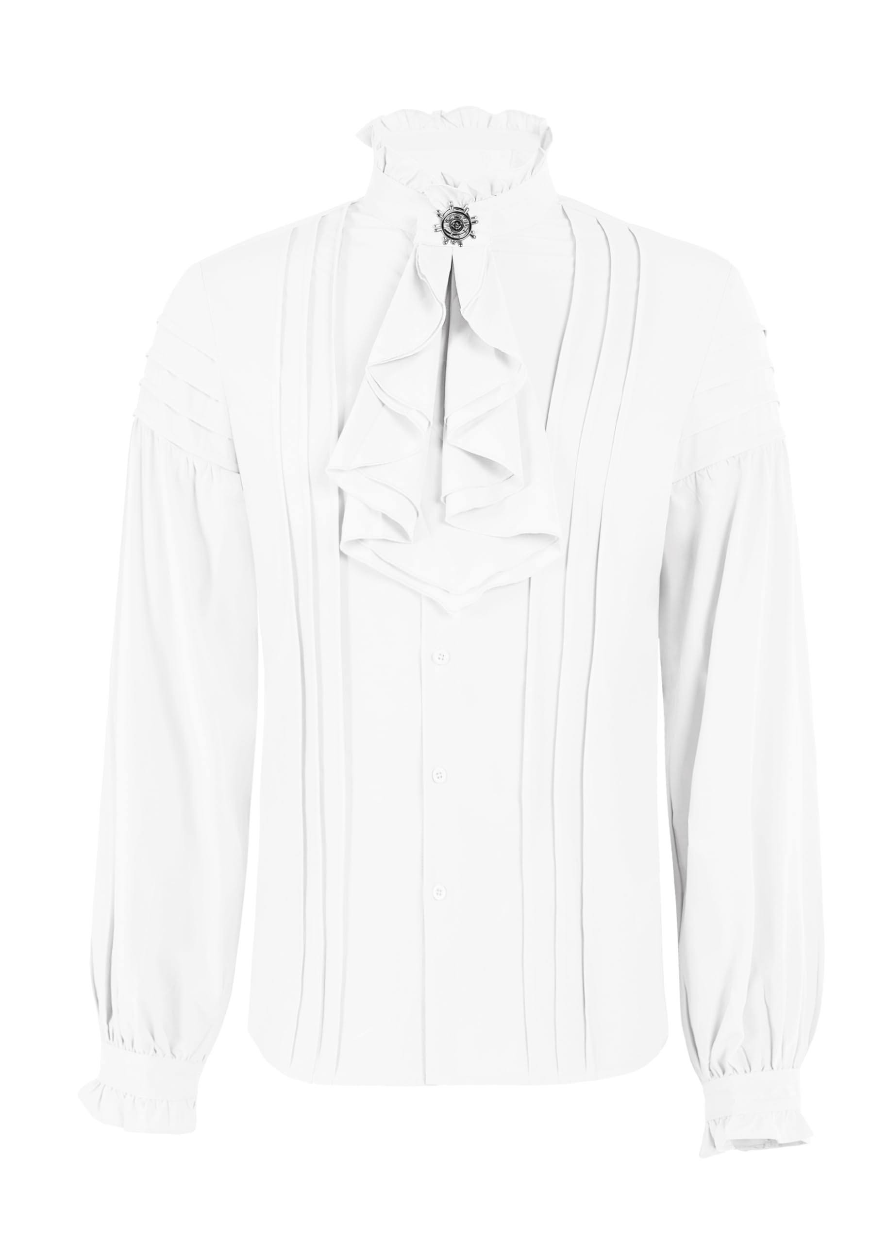 Runcati Mens Pirate Medieval Shirts Ruffle Steampunk Victorian Cosplay Costume Gothic Renaissance Shirt Viking Tops