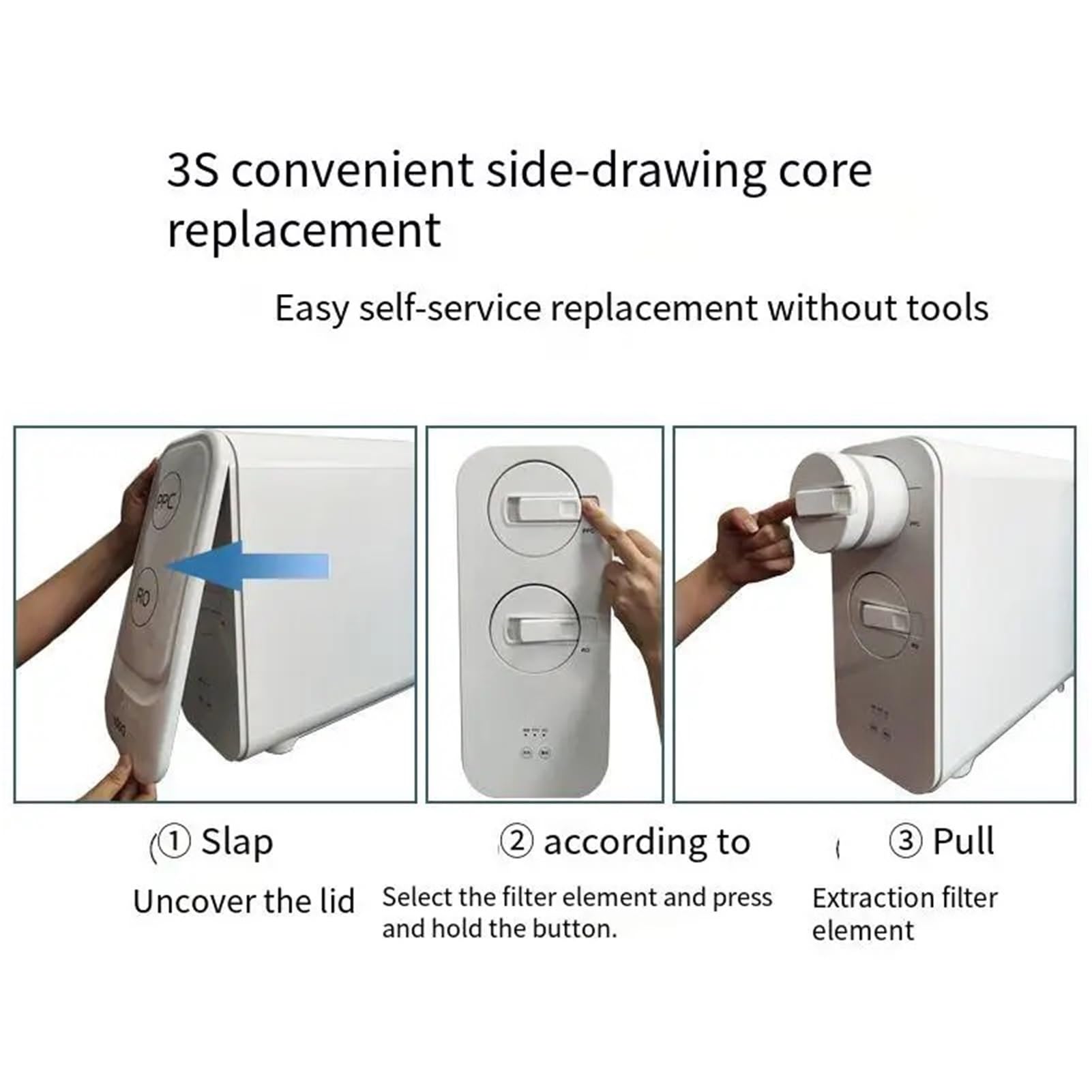 Accesorios para filtros Elemento filtrante compuesto PPC de 800 g, membrana ósmosis inversa RO, máquina bebidas rectas con doble salida agua para baño, cocina(RO)