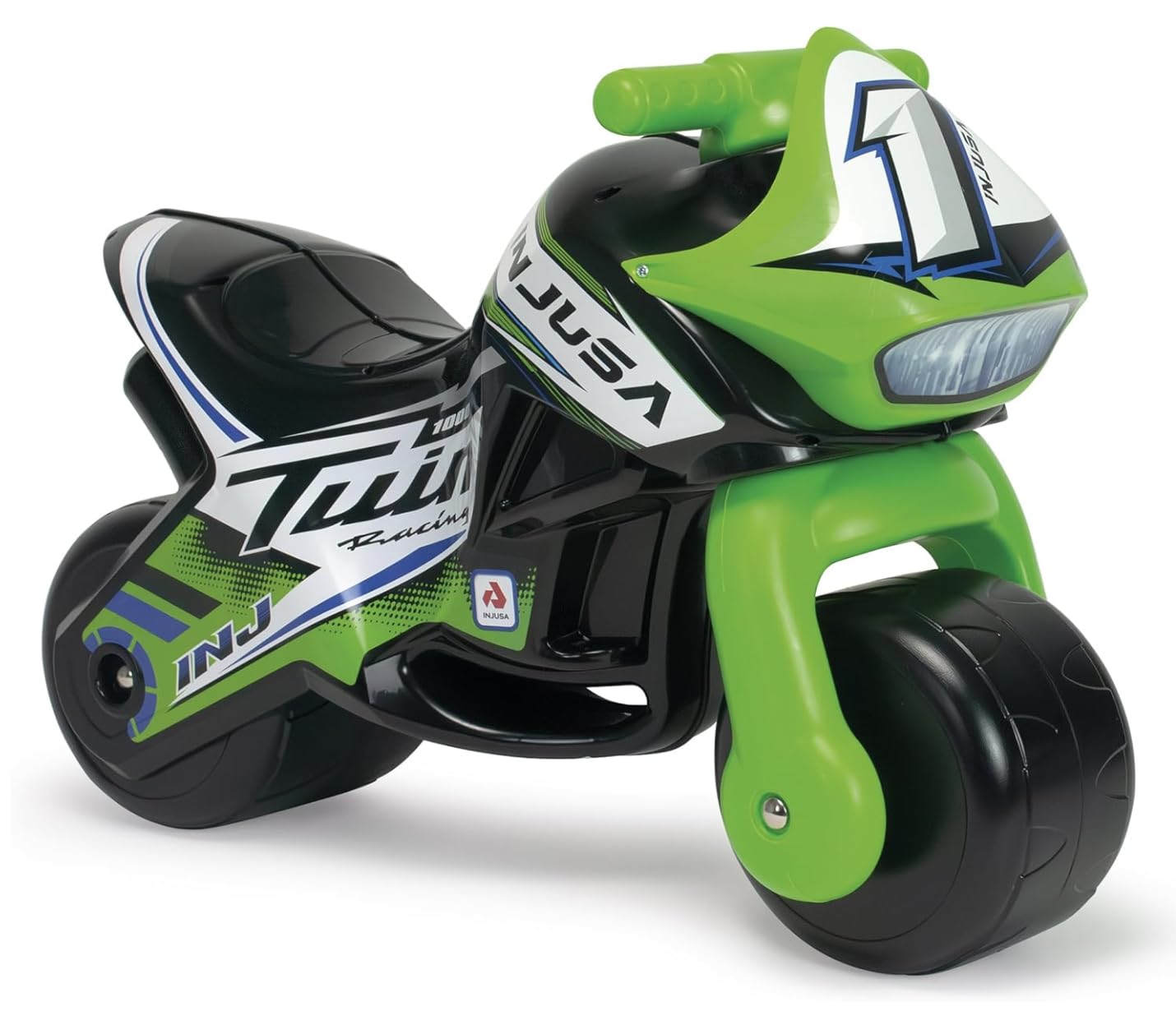 Correpasillos Bebe 1 Año 2 Años 3 Años - Moto Correpasillos para Bebe Twin Dessert Racing Negra - Moto Juguete Niña y Niño - Ruedas Anchas- Estable Ligera Ergonómica - Transporte Fácil - INJUSA