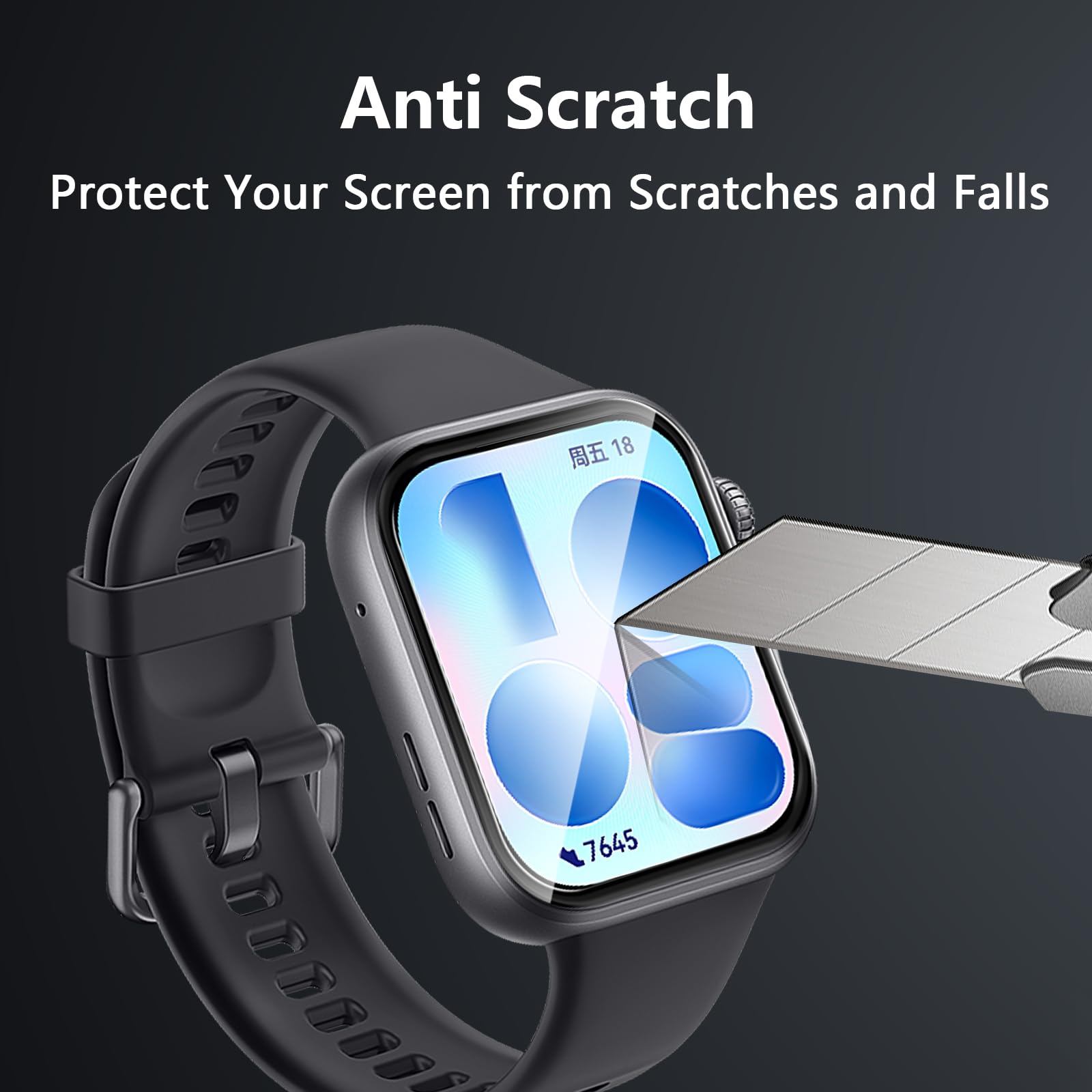 Osłona na wyświetlacz do Huawei Watch Fit 5, 4 sztuki przezroczysta ochronna, antyrysunkowa elastyczna folia, miękka przezroczysta HD TPU bez bąbelków