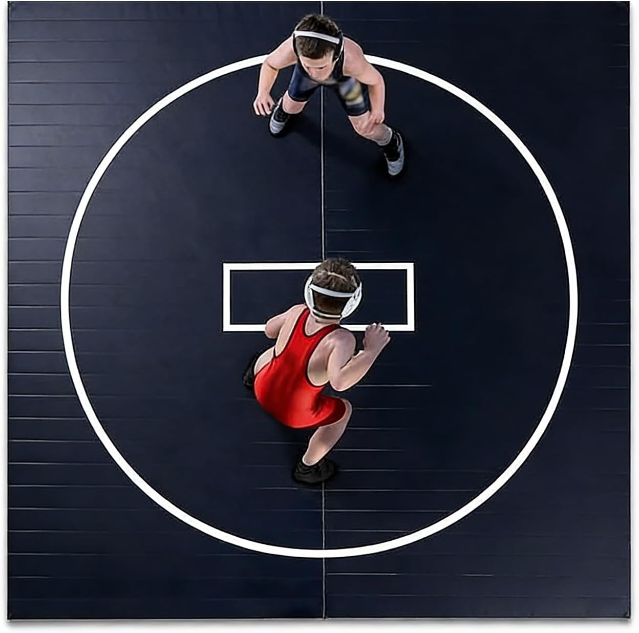 9.8X9.8ft Wrestling Mat with High-Density XPE Foam, Anti-Slip Leather Wrestling Mats, Easy to Store, for Grappling, Judo, MMA Martial, Arts Home Gym, Competition