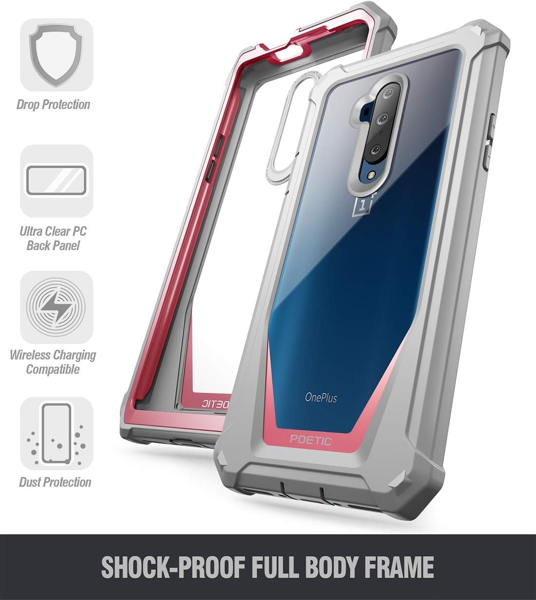 Best Promo Poetic Guardian Series Designed for OnePlus 7T Pro/OnePlus 7 Pro Case, Full-Body Hybrid Shockproof Bumper Cover with Built-in-Screen Protector, Pink/Clear Flash Deals - 60% OFF Poetic Guardian Series Designed for OnePlus 7T Pro/OnePlus 7 Pro Case, Full-Body Hybrid Shockproof Bumper Cover with Built-in-Screen Protector, Pink/Clear
