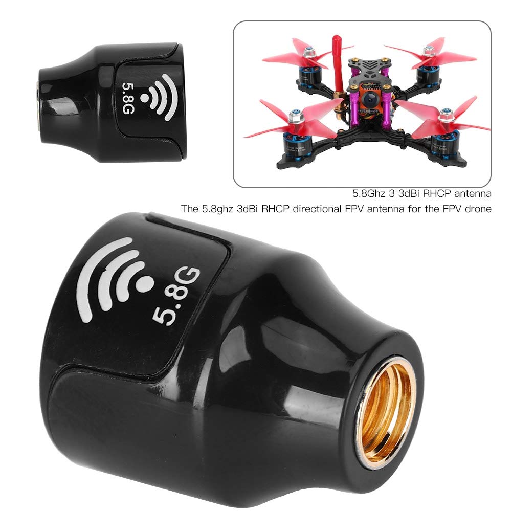 Antena 5.8G 3dBi RHCP o Wysokim Wzmocnieniu, Niska Strata Podajnika Zginana i Trwała do Części RC Drone FPV Racing (Czarny)