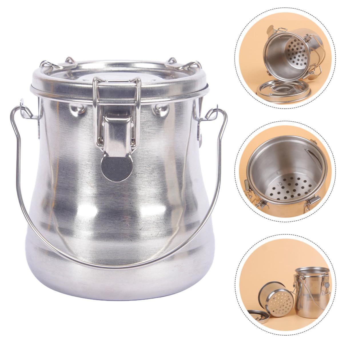 Nettoyeur de Pinceaux Peinture en Acier Inoxydable Double Couche Léger et Résistant pour Lavage Pratique Pinceaux Présent Anniversaire